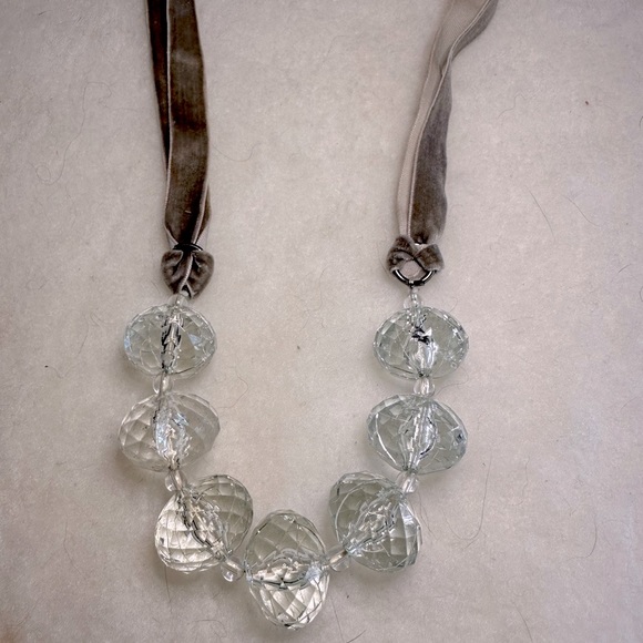 Velvet Ribbon Acrylic Bauble Necklace - Picture 1 of 7